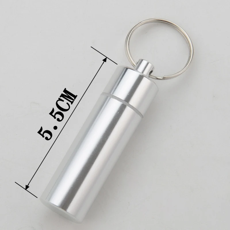 Waterproof Aluminum Alloy Toothpick Box Portable Medicine Case Capsule Container Bottle Holder Outdoor Cotton swab Case Keychain pill box