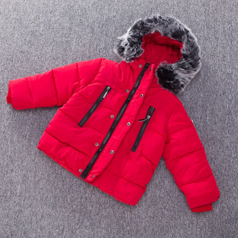 

INS HOT boys winter coat children's parkas hooded Solid color Hand tucked cotton coat toddler girl winter coat unisex