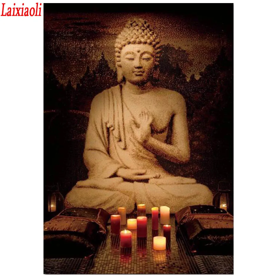Full Square Drill 5D DIY Diamond Painting &quotbuddha zen&quot candle scenery rhinestone Embroidery painting Cross Stitch Mosaic Decor | Дом и