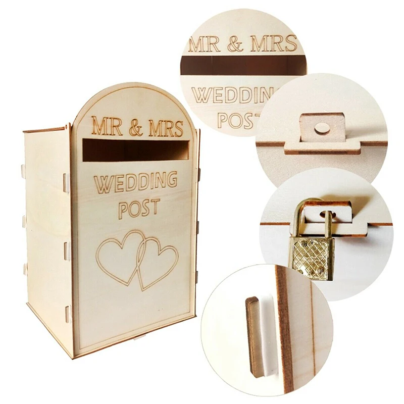 Wedding Post Box, Royal Mail Styled, Flat Pack, Unpainted Art For Cards Decor 1x High Quality