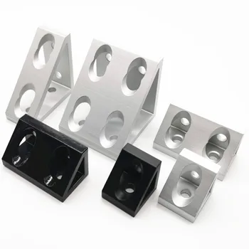 

5PCS Black or Silver 2020 3030 4040 2040 3060 4080 EU Aluminum Profile Right Angle Triangle Block Triangle Connector