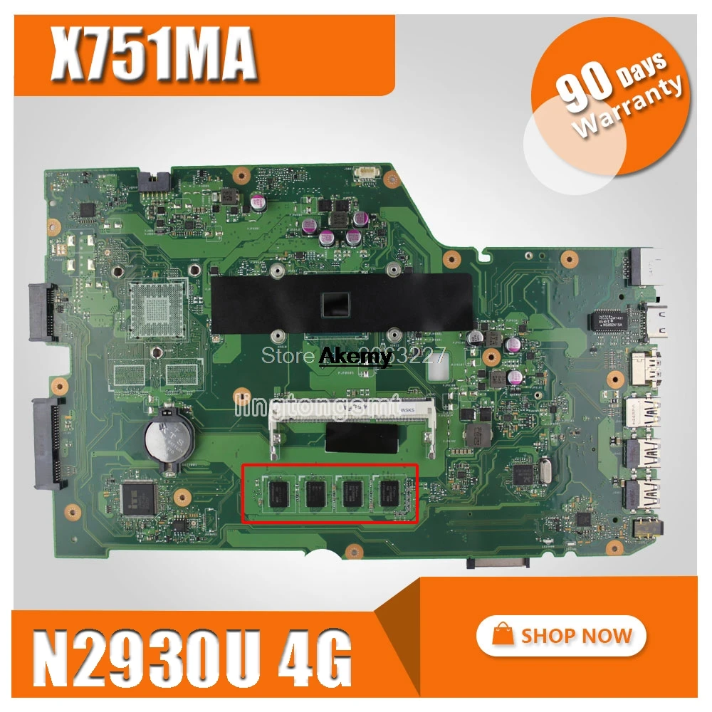 X751MA для For Asus материнская плата X751MD X751MJ REV2.0 Материнская Процессор N2930 4G Оригинал