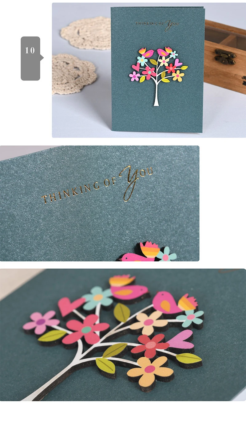 Винтажная 3D крафт-бумага пригласительная открытка DIY резьба по дереву цветок патч День Святого Валентина Свадебная вечеринка пригласительная открытка