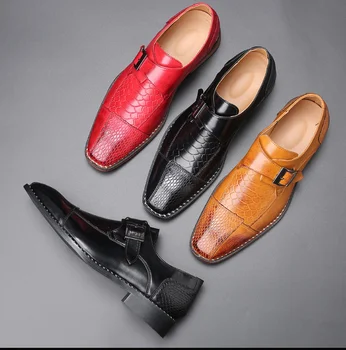 

Men PU Leather Fashion Shoes Low Heel Fringe Shoes Dress Shoes Brogue Shoes Spring Ankle Boots Vintage Classic Male Casual YK124