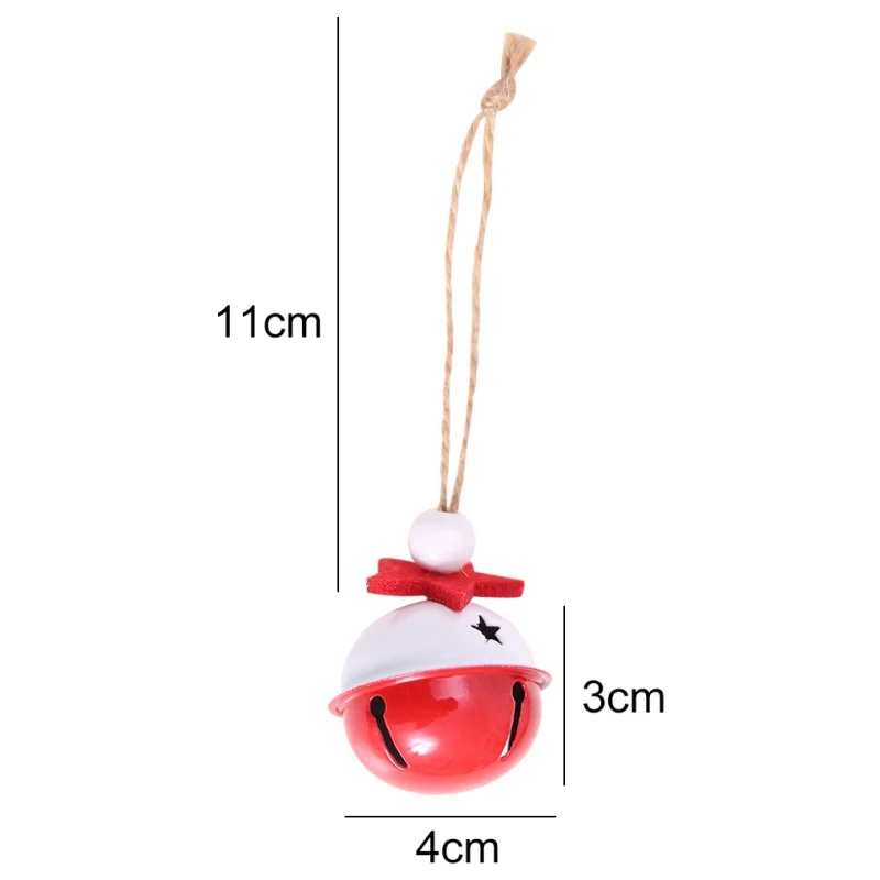 Christmas Bells Red And White Metal Hollow Out Decorative Bells Christmas Pendant Hanging Holiday Decorations