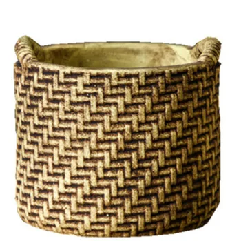 

Durable and succulent flowerpot large diameter ceramic old pile cement flowerpot basin perforated imitation flower baske