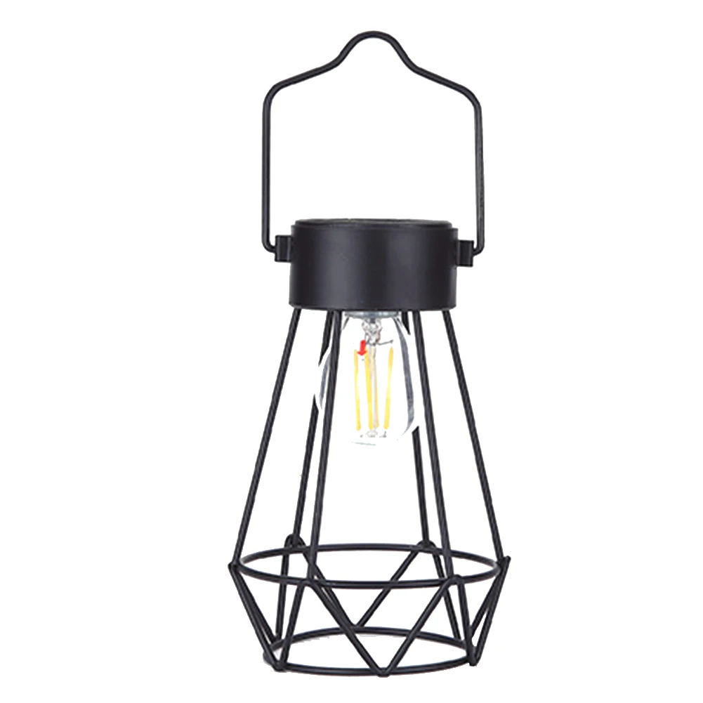 

Table Tungsten Bulb Courtyard Solar Lamp Filament Garden Camping Vintage Decorative Outdoor Rustless Geometric Hanging Lantern