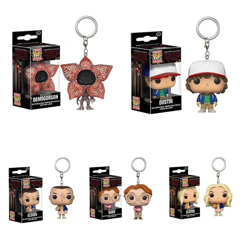 FUNKO POP странные вещи брелок для ключей "дротик" Дастин снежный шар танец Стива ELEVEN Кукла Коллекция игрушки для детей подарок на Хэллоуин