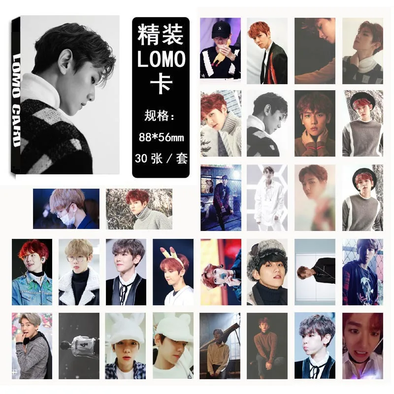 30 шт./компл. Мода Kpop EXO Одиночная LOMO карта для коллекции фанатов альбом Фотокарта Высокое качество HD фото карта EXO kpop поставки
