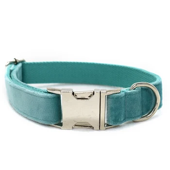 

Soft green velvet Dog Collar adjustable Dog Collar Cat dog pet offers free sculpted dog collar name in four sizes
