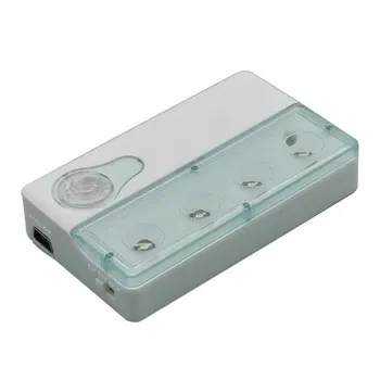 

Battery Powered No Wiring Wall Mounted Motion Sensor Light 4 LEDS Stairway Indoor Infrared Induction 3 Modes Hallway Sensitive