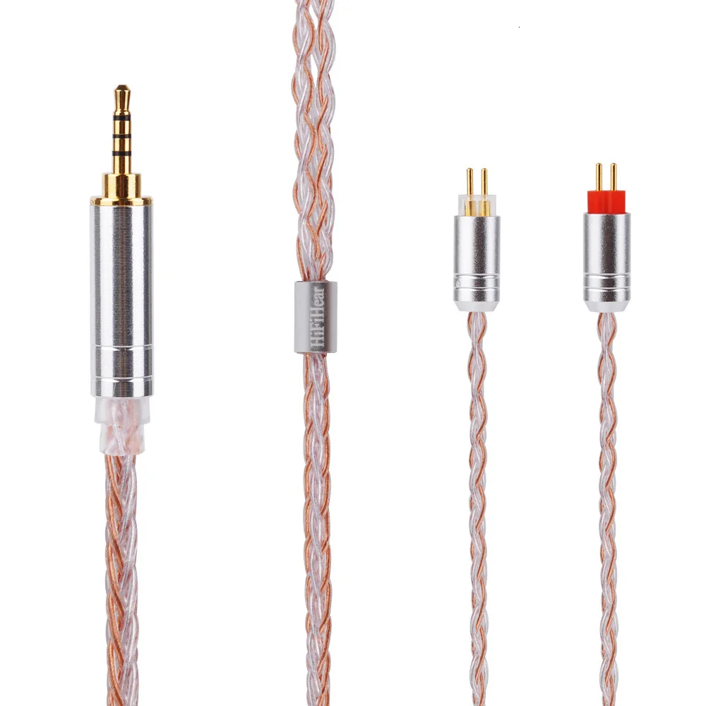 HiFiHear 8 Core посеребренный кабель 2,5/3,5/4,4 мм балансный кабель с MMCX/2pin разъем для ZS10 ZS6 СЖД LZ A5 HQ5 HQ6