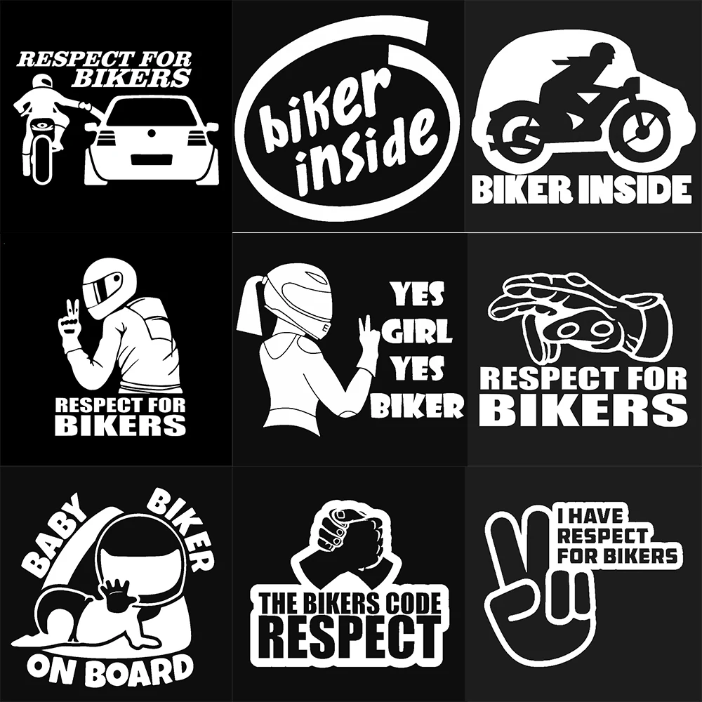 HungMieh rispetto per motociclisti adesivo per Auto adesivi divertenti  riflettenti in vinile su adesivi e decalcomanie