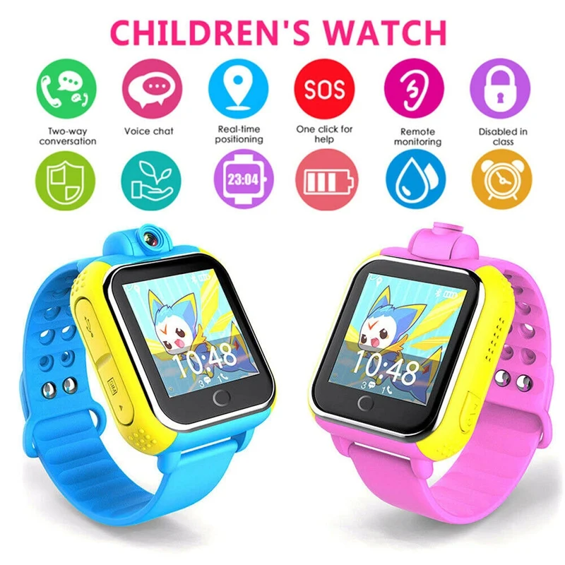 Children Smart Watch Press Screen 3G with Rotatable Camera GPS Anti-Lost Wrist Watch IP67 Waterproof