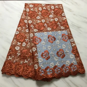 

Latest design French Net Lace Fabric, High Quality Elegant African Tulle lace Stones Nigerian Lace Fabrics Wedding 5Yards