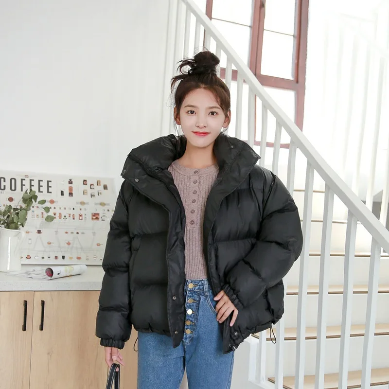 

2019 Autumn And Winter New Style WOMEN'S Dress Short Loose-Fit down Jacket Cotton-padded Clothes Warm Cotton-padded Jacket Stude
