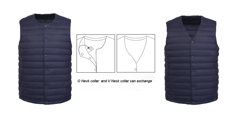 Men 90% White Down Vest Man's Clothing Ultra Light Down Waistcoat Portable Sleeveless Coat Man Winter Round Collar Warm Liner sleeveless vest sleeveless vests fashionable vests nylon vest