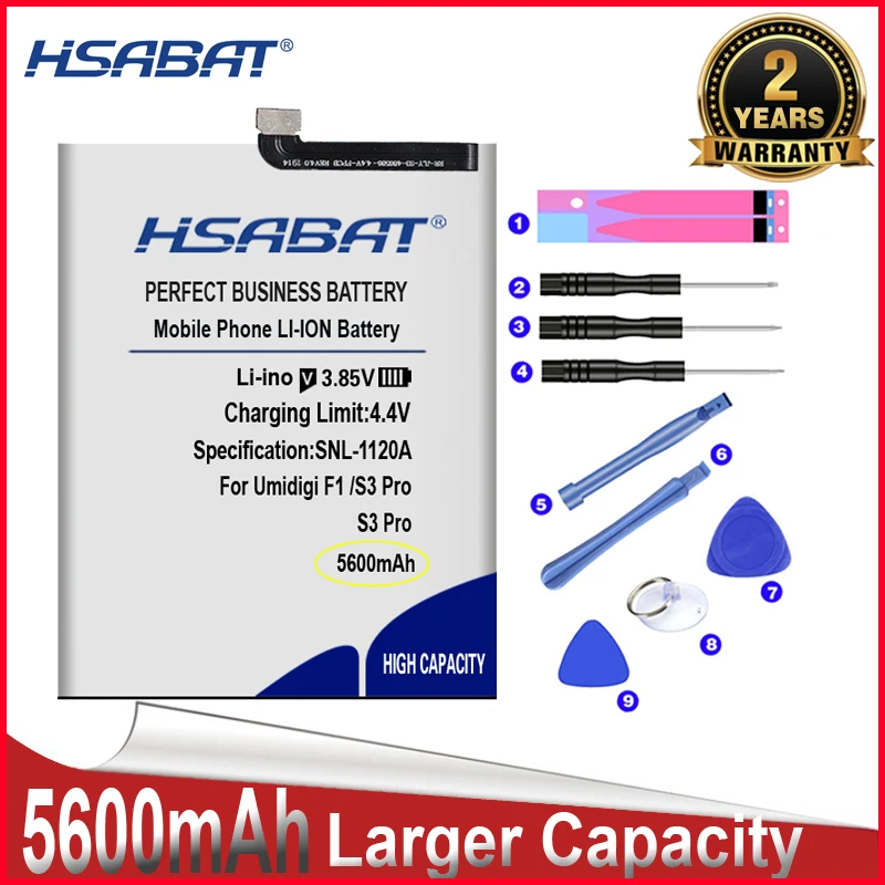 Аккумулятор HSABAT 0 Cycle 5600mAh Для UMI Umidigi F1 Play S3 Pro высококачественный Сменный