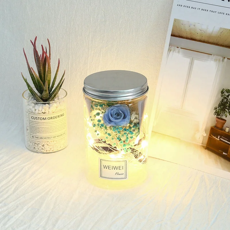 

Valentine's Day Gifts Eternal Rose Gypsophila Dried Flowers in Jar Mother Day Present Rose Romantic Christmas Birthday Gift