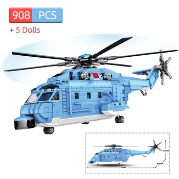 

City Police Military Helicopter Building Blocks Aircraft Bombers Model Swat Army Technic Airplane Construction Toys for Children
