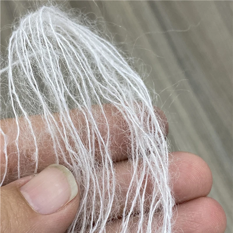 Hot 500g White Soft Plush Fine Wool Mohair Yarn for Knitting Baby Organic Hand Crochet Knit Sewing Weaving Thin Thread X5353 4
