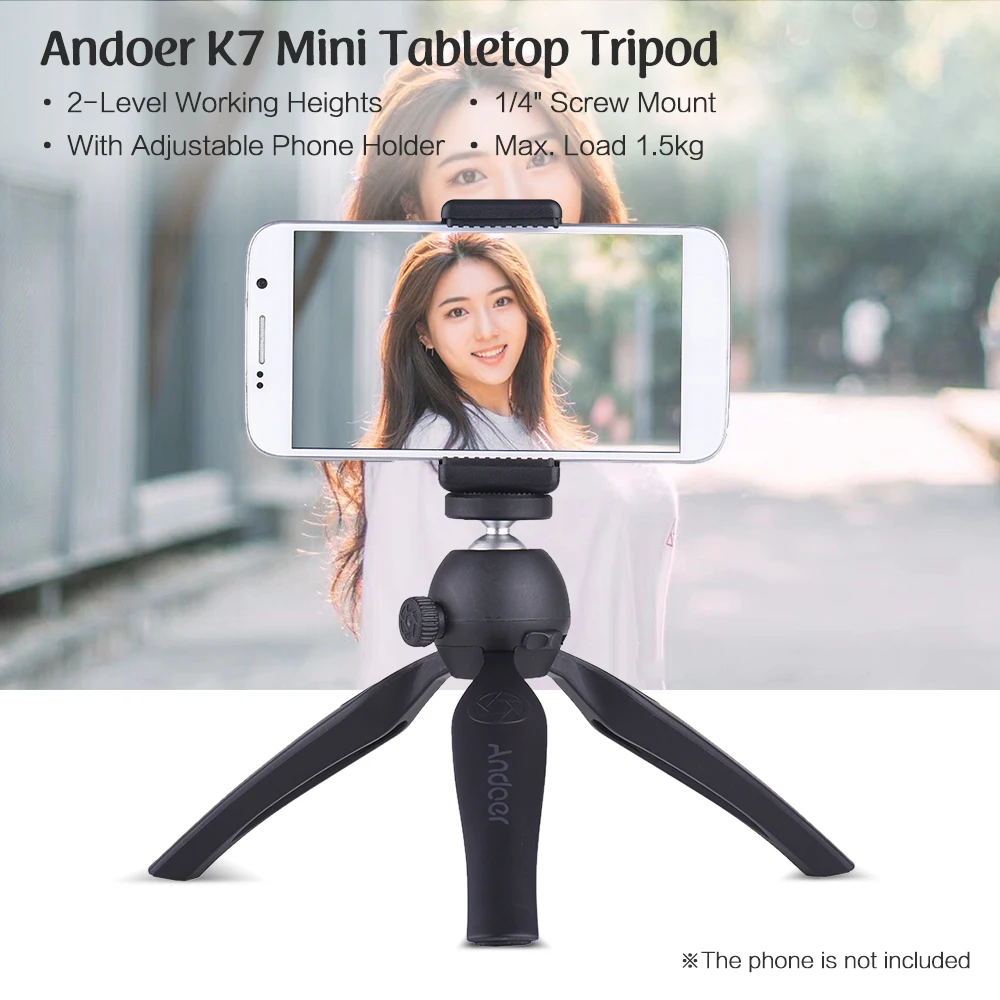 Andoer, держатель для смартфона, штатив, мини-монопод для телефона, с 1/" винтовым креплением для DSLR камеры, экшн-камеры 57-87 мм, смартфона