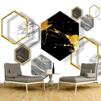 

Custom Photo Wallpaper Modern 3D Stereo Geometric Marble Texture Murals Living Room TV Sofa Background Wall Stickers Home Decor