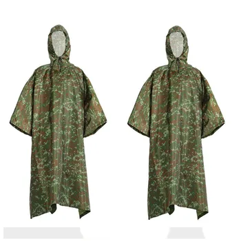 

Military Tactical Multifunction Raincoat Poncho Cover Tent Hiking Rainwear