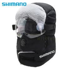 Shimano – chapeaux de pêche imperméables et chauds pour hommes, lunettes de pêche épaisses, coupe vent d'extérieur, hiver 