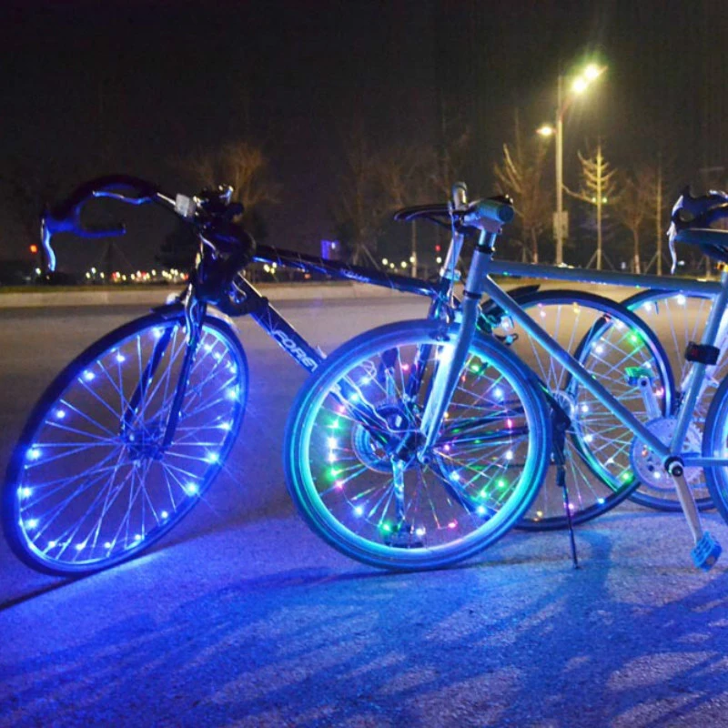 20 LED para válvula de neumático de bicicleta, tapas de rueda ciclismo, lámpara de radios de bicicleta, accesorios de Color azul, verde, rosa, amarillo|Luz de bicicleta| - AliExpress