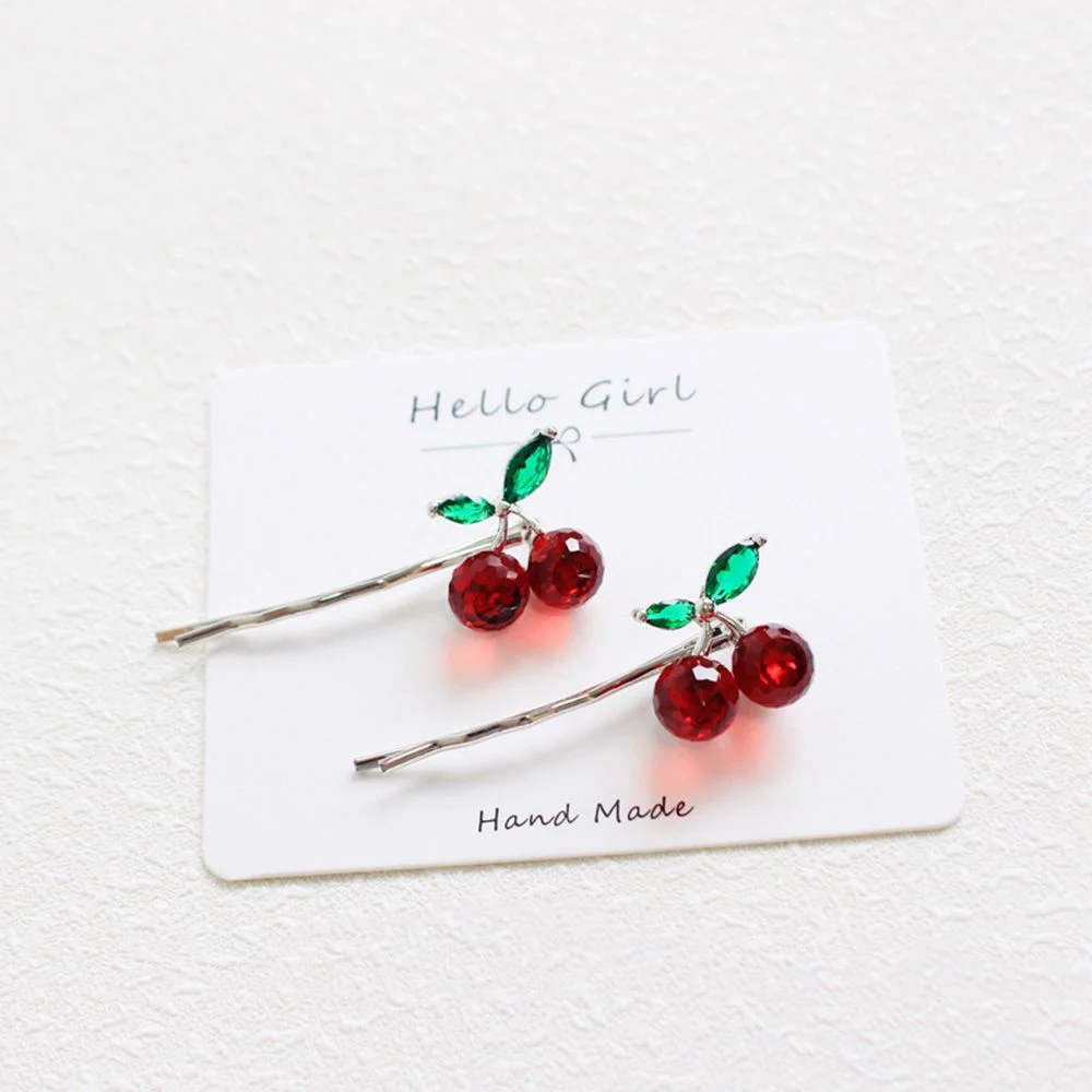 claw hair clips Fashion Crystal Cherry Hair Clip  Lovely Sweet Hairpins Barrette Headdress for Women Girl Hair Accessories cute headbands for women