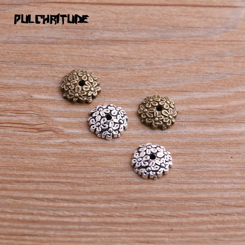 Pulchrode 40 шт. 3*11*11 мм два цвета бусины шапки Шарм Полые Мини цветок Подвески Ювелирные аксессуары DIY сосуд подвески