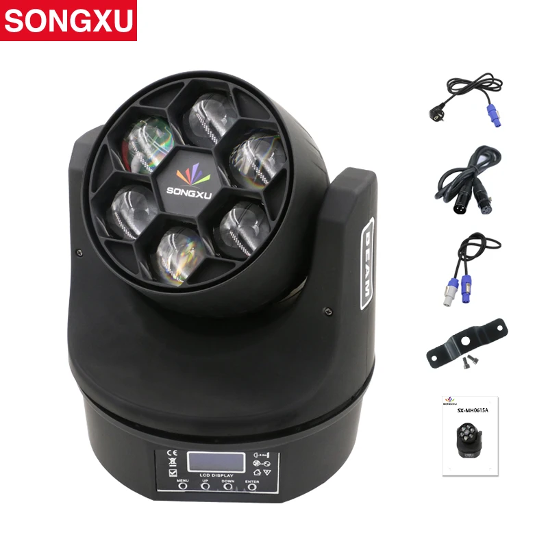 SONGXU 6x15 Вт RGBW 4в1 светодиодный мини-светильник с пчелиным глазом DMX512 подвижный