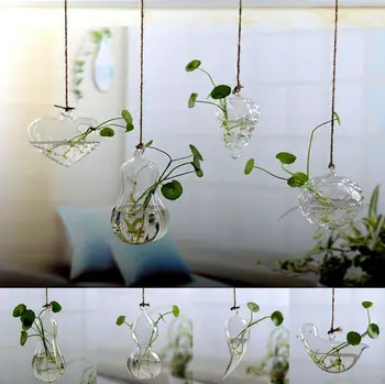 

2019 Home Decor Glass Flower Plant Stand Hanging Vase Ball Terrarium Container