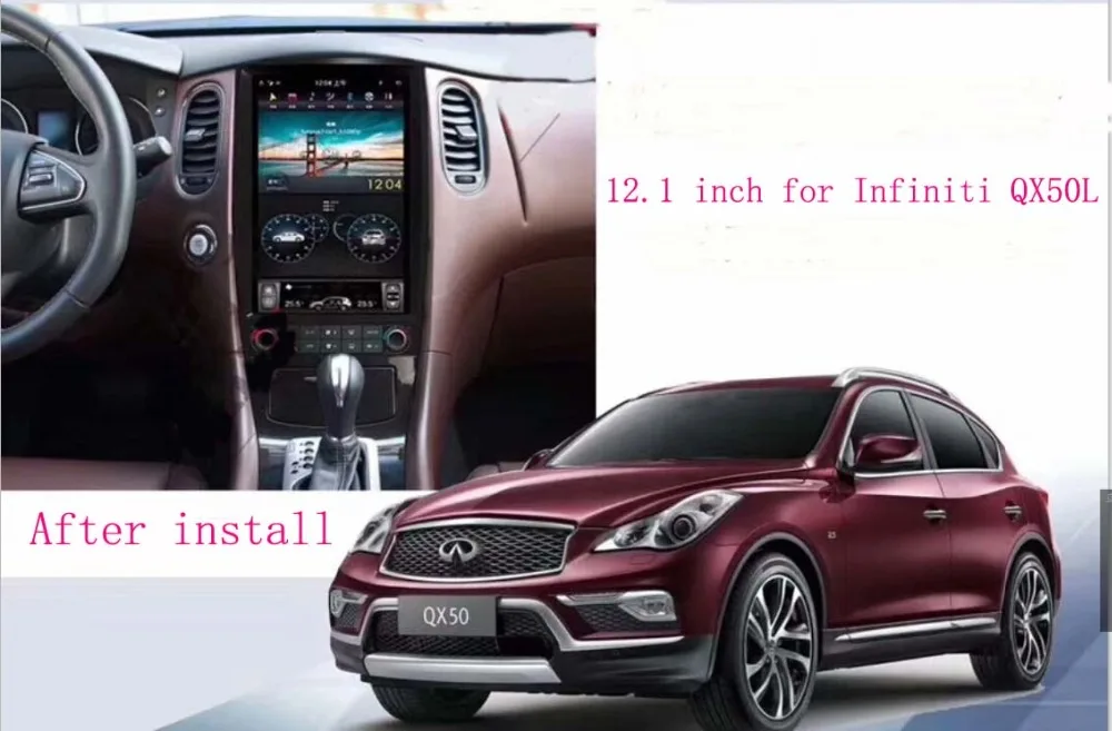 Автомобильный DVD плеер PX6 12 1 Tesla style Android 9 0 GPS для Infiniti QX50L QX50 2010 2011 2012 2013 2014 2015 2016 2017