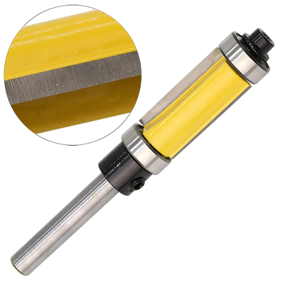 

76mm Length Flush Trim Pattern Router Bit 1/4 Inch Shank Panel Top &Bottom Bearing Woodworking Milling Cutter