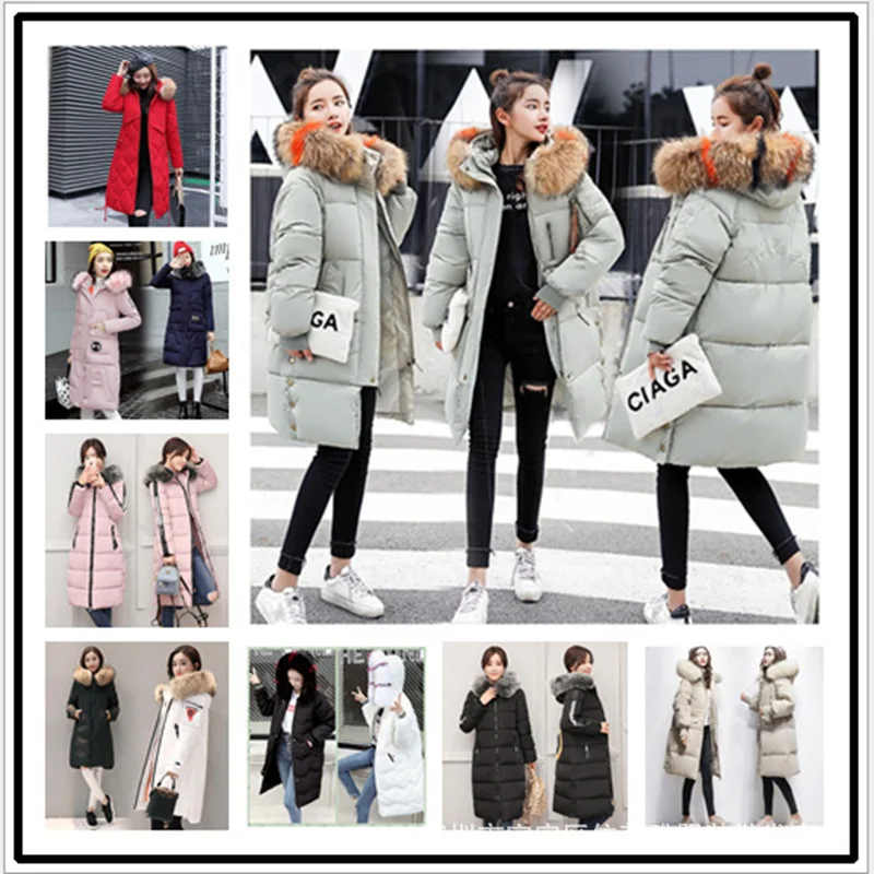 

2019 Autumn And Winter Down Jacket Women's New Style Loose-Fit Korean-style Mid-length Hooded Cotton Coat Thick Students Cotton-