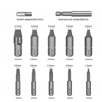 

High Speed Steel Screw Extractor Drill Bit 22PCS Guide Broken Bolt Stud Screw Remover Vehicle Repair Tool Portable Hand Tools