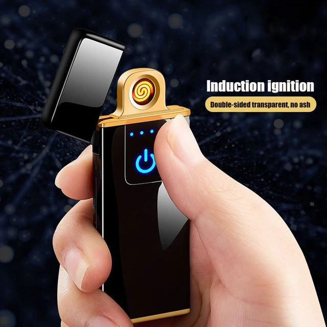 Rechargeable Lighter Touch Induction Creative Ultra-thin USB Cigarette Tungsten Heating Lighter Electronic Best Gift