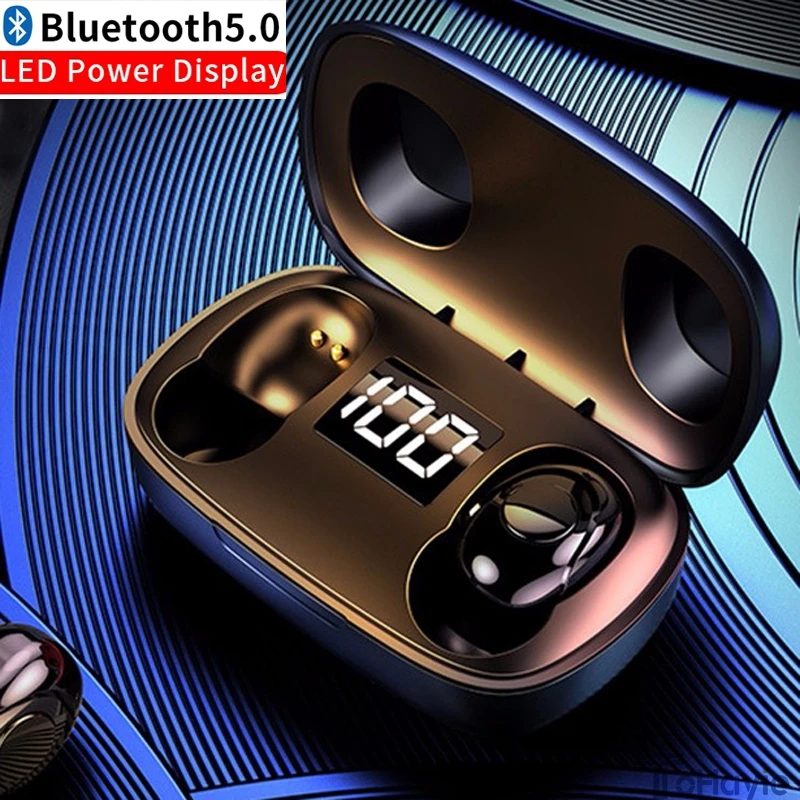 Kowkaka S9 Bluetooth Headset 6D Wireless Earphone Bluetooth V5 0 LED Display Sport Stereo Earbuds with Mic Headset For iphone 11