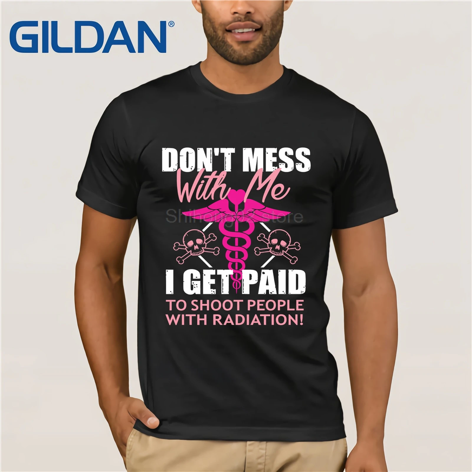 Radiologie Hemd Bezahlt Zu Schie?en Menschen Mit Strahlung T-Shirt m?nner t-shirt sommer Летняя модная забавная Футболка