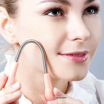 

1pc Pink Spring Facial Hair Remover 19.2 cm Stainless steel Epilator Stick Beauty Care Face Skin Smooth Hair Remove Tool