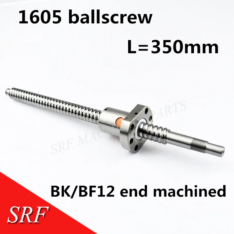 16 мм Диаметр ballscrew SFU1605 ballscrew набор: RM1605-L350mm C7 проката ШВП 1 шт. + 1 шт., гайка с конца обработанной