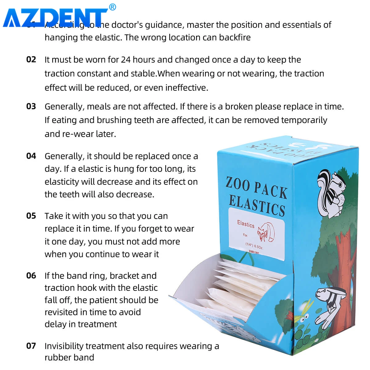 5000 Pezzi/scatola AZDENT Ortopedici Dentali Elastici Lattice - Foto 5