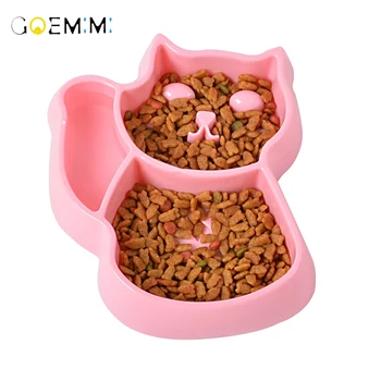 

Plastic Cat Pet Bowls Creative Easy To Clean Bowl Cats Shape Pet Food Water Feeder Dog Cat Bowl Pet Feeding Supplies