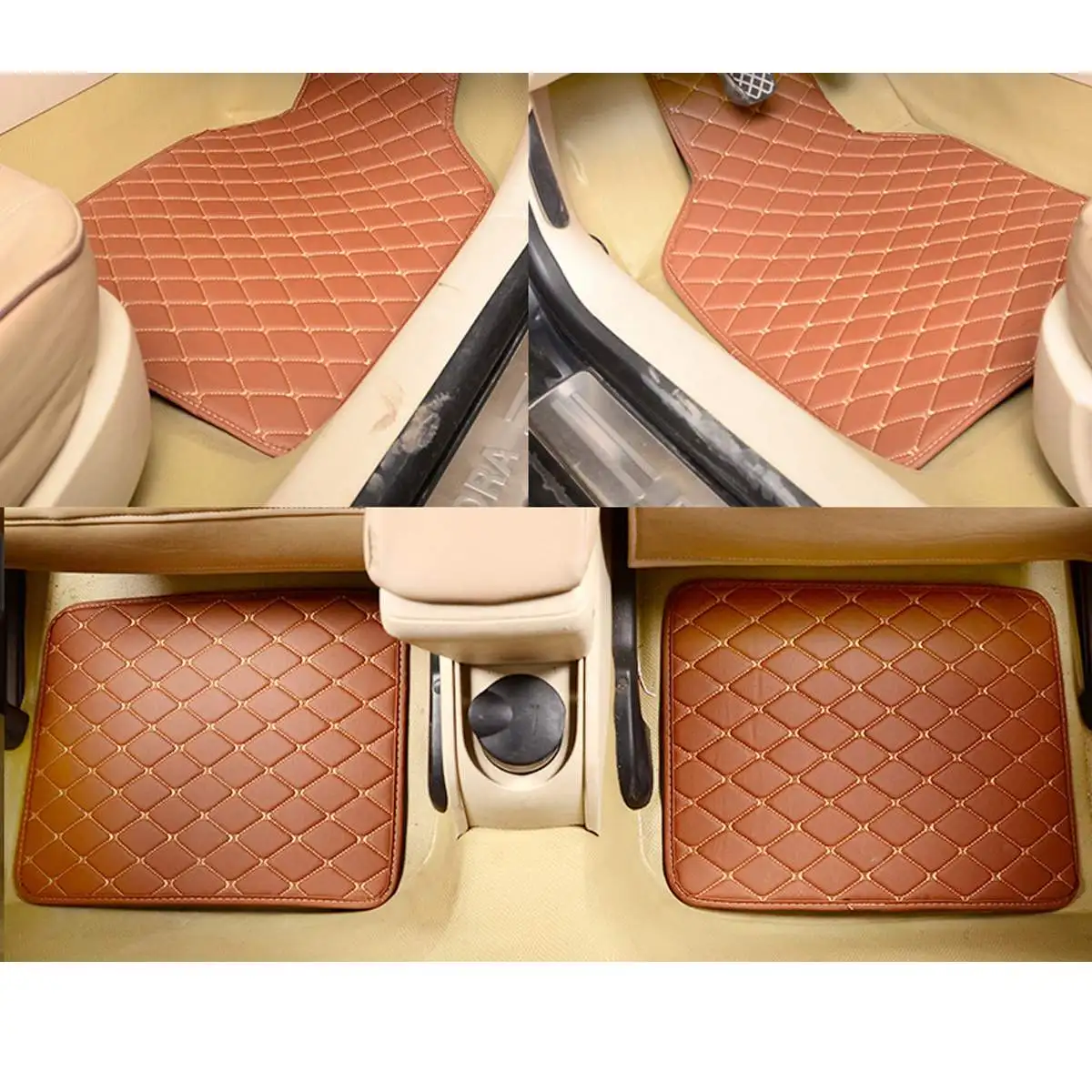 

4pcs/set Flash Mat Leather Car Floor Mats Universal Auto Carpet Floor Liner Left Driving Premium Foot Pad for Mercedes for BMW
