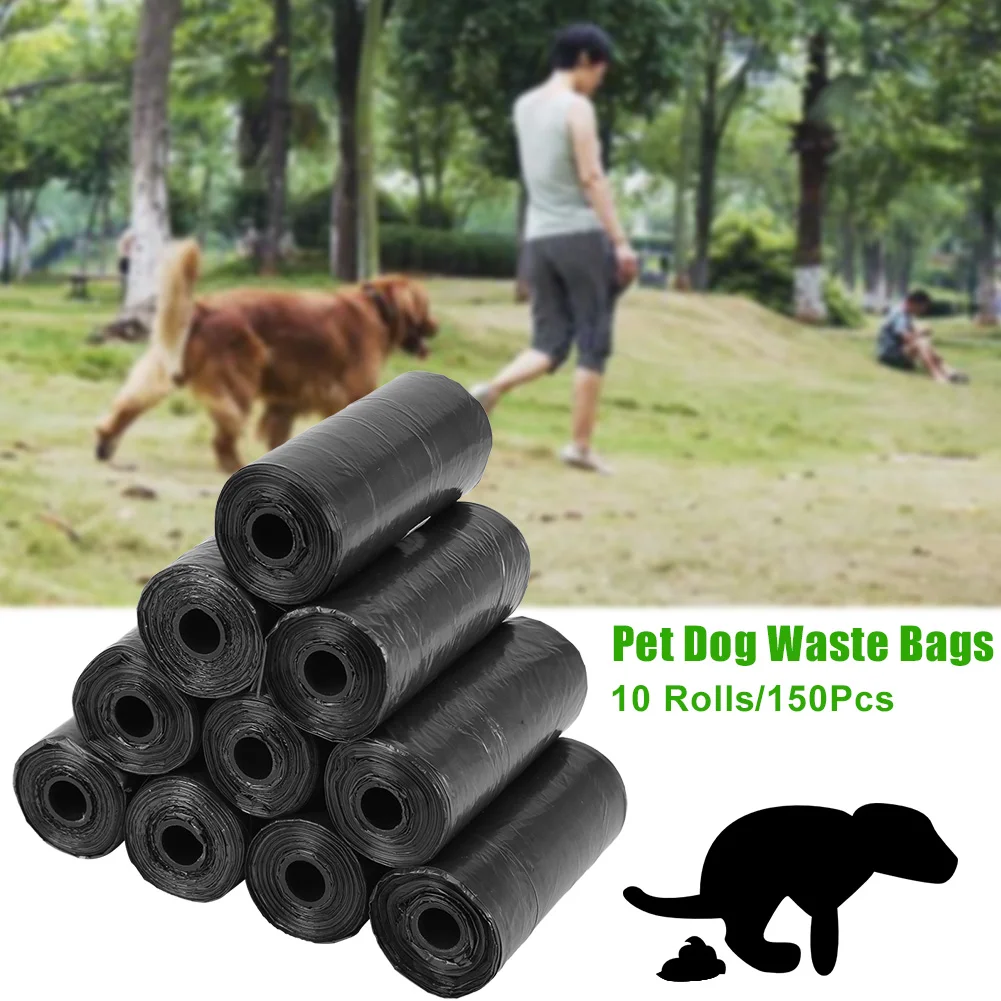 10 rollos de bolsas de caca de Mascota, bolsas de basura para perros, gatos, cachorros, bolsas de limpieza, suministros para mascotas, limpieza práctica