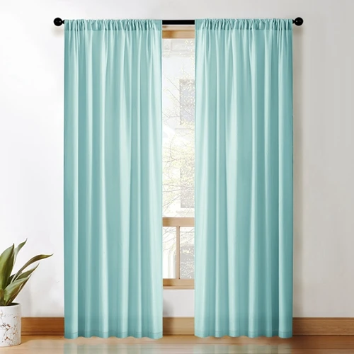 blue CDIY однотонный Шелковый тюль, занавески для гостиной, спальни, кухни, сплошные занавески из пряжи, занавески из вуали, оконные занавески, затенение 60 - Цвет: blue