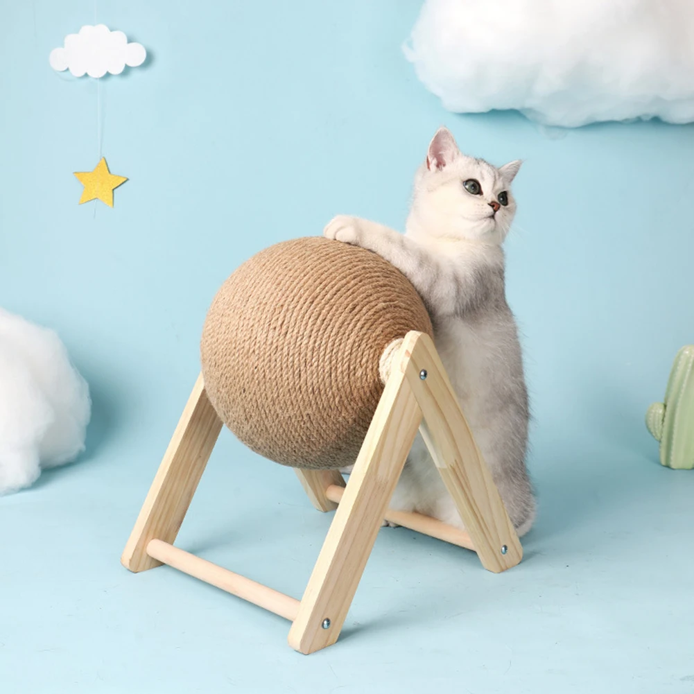 Cat Scratching Ball Toy Kitten Grinding Paws Toys Cats Sisal Rope Ball Board Scratcher Wear resistant
