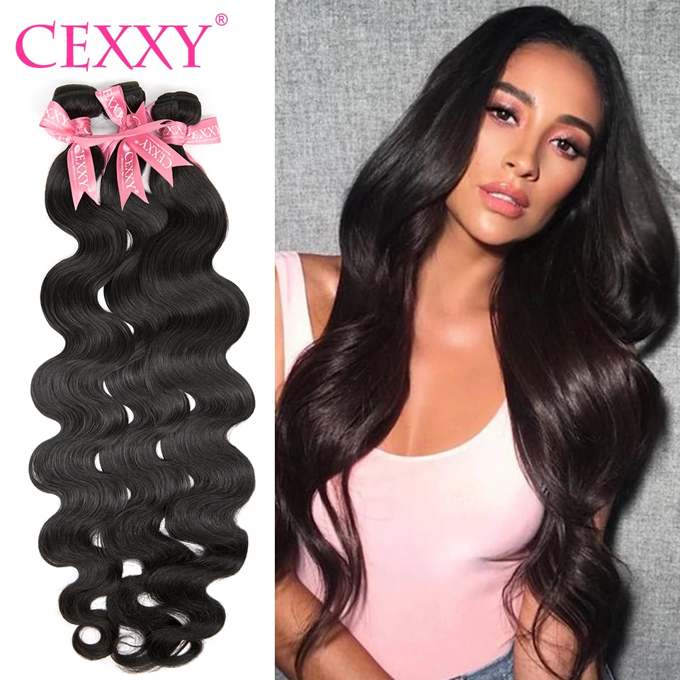 

Cexxy Peruvian Body Wave Bundles 100% Human Hair 34 36 38 40 Inch 3/4 Bundles Natural Color Remy Hair Extensions